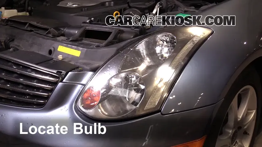 2005 Infiniti G35 3.5L V6 Coupe (2 Door) Lights Headlight (replace bulb)